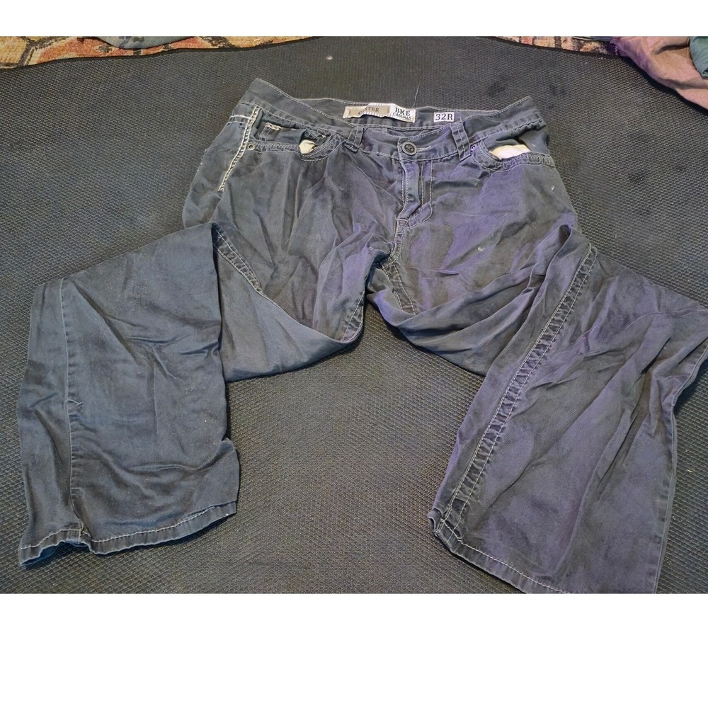 BKE Casuals Carter Mens Straight Leg Pants Dark Gray Contrast Stitch 32R